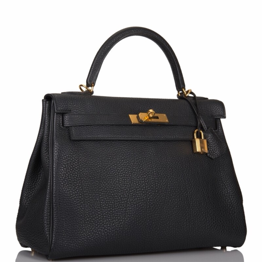 Black noir H Togo Kelly Retourne 25 bag GHW clemence